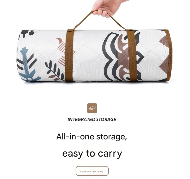 Aztec Print Waterproof Picnic Blanket 200x200cm – Foldable Extra Large Family Mat for Indoor & Outdoor Picnics (Rollable Carry Design)