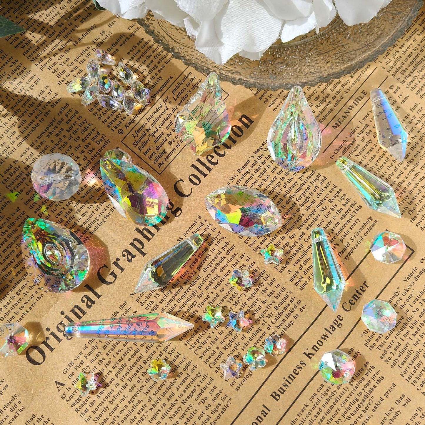 460PCS DIY Suncatcher Making Kit with Storage Box – Crystal Prism Craft Set for Window Hanging Decor & Creative DIY Projects