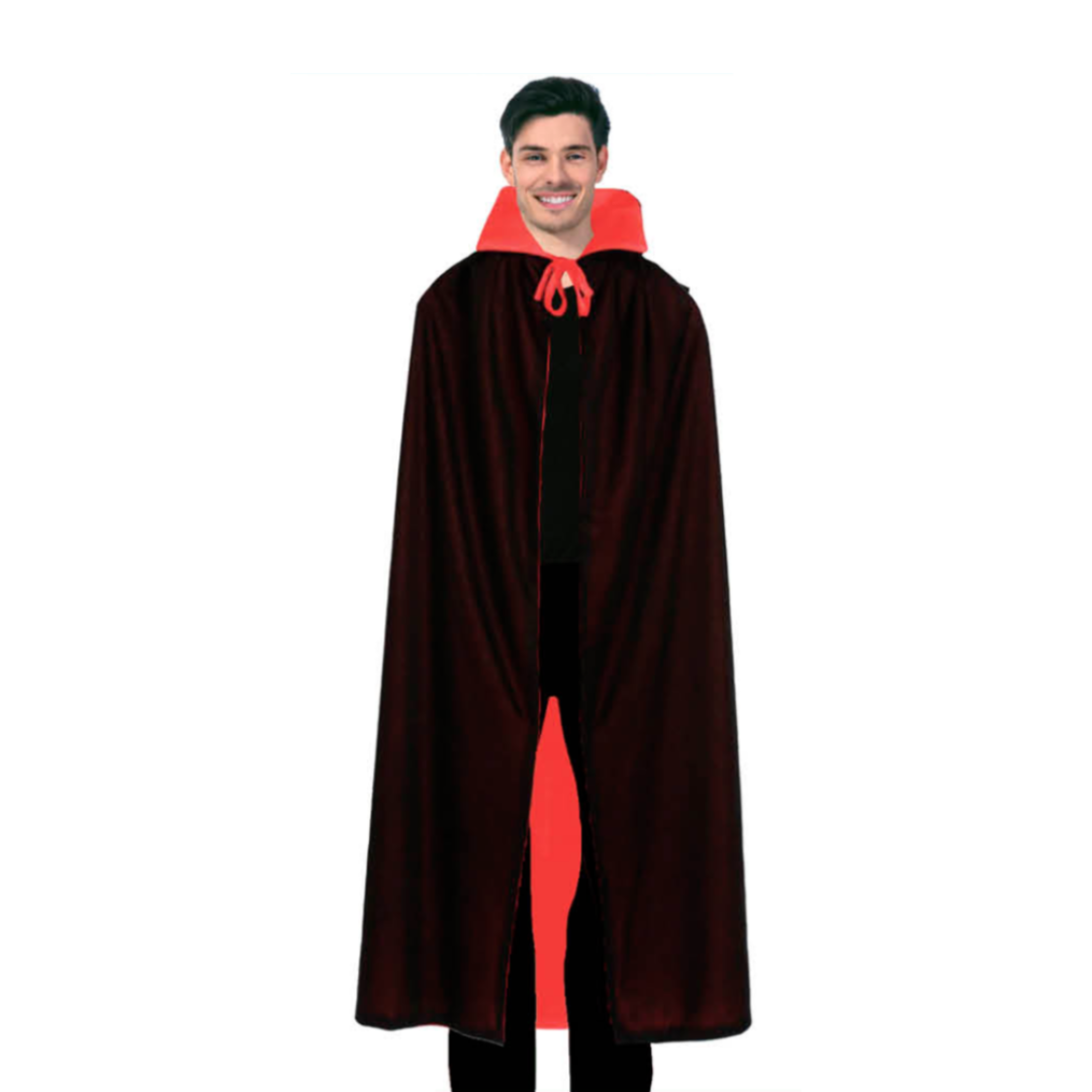 Vampire Cloak Adult Party Costume - Classic Red and Black