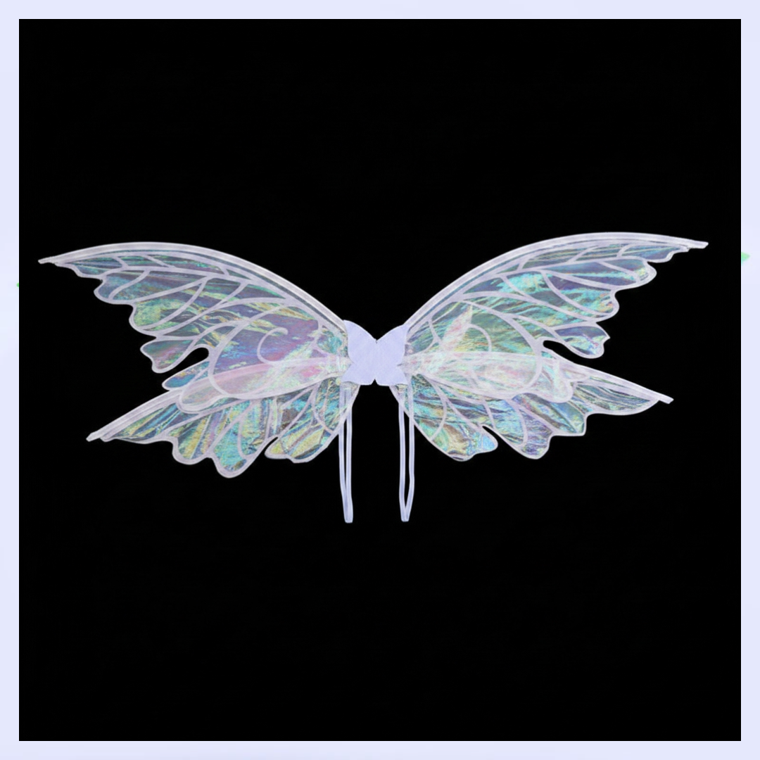 The White Iridescent Fairy Wings Costume Accessory – Adult Butterfly Elf Wings for Dress-Up, Cosplay & Parties