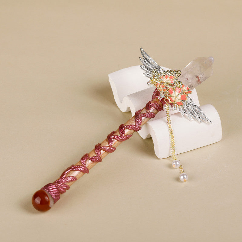 The White Quartz Crystal Wand – Handmade Gemstone Wand for Clarity, Energy Amplification & Meditation