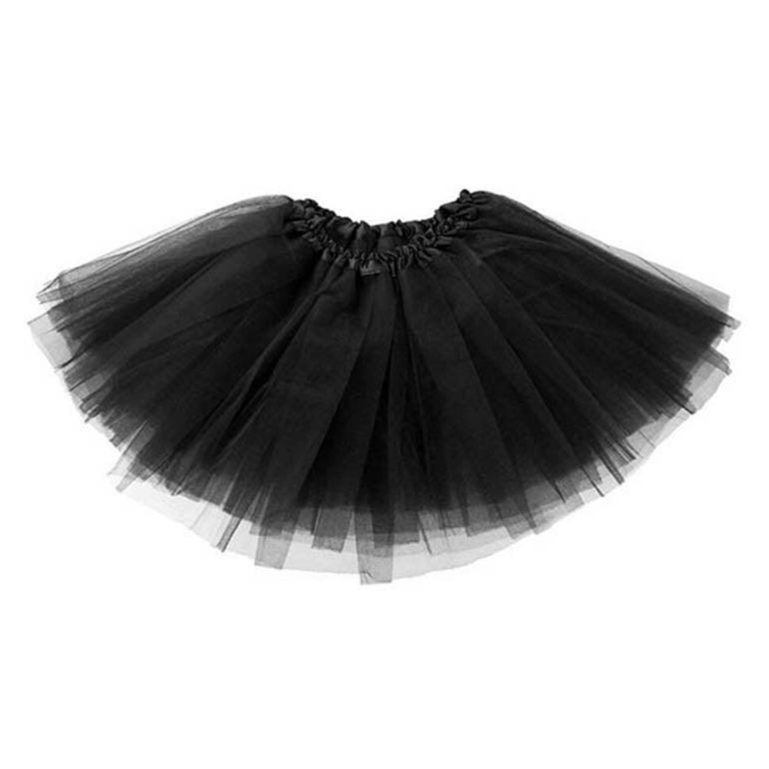 The Women’s 3-Layer Tulle Tutu Skirt – Adult Costume Dress-Up Ballet Party Skirt for 80s Themes, Festivals & Dancewear – Black
