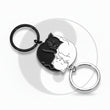 The Yin Yang Cat Couple Keychain Set – Matching Black & Silver Cats Interlocking Keyrings Gift, a beautifully designed pair of interlocking black and white cats that fit perfectly together.